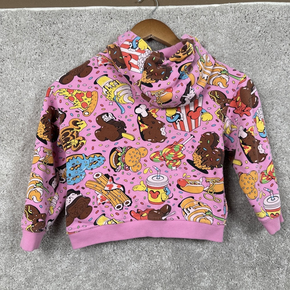 Disney Parks Hoodie Sweatshirt Kids Size 5/6 Pink Eats Collection Food - Picture 3 of 6